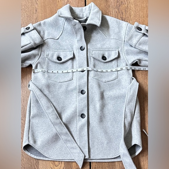Zara Grey Soft Belted Overshirt Size SMALL - Picture 9 of 12